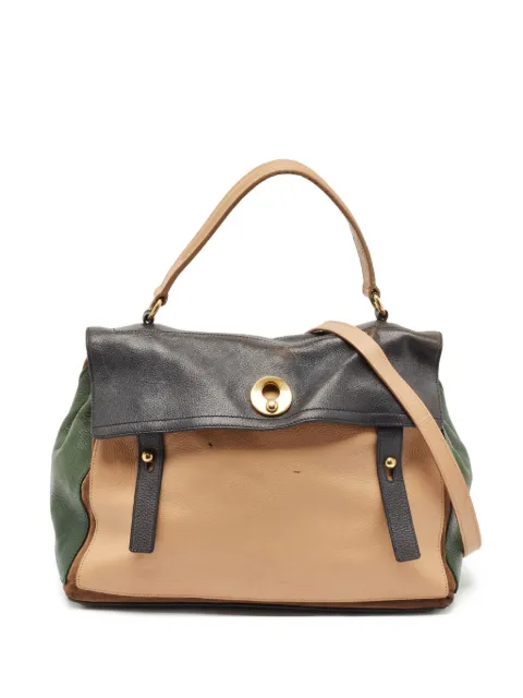 Saint Laurent Pre-Owned leather panelled tote bag