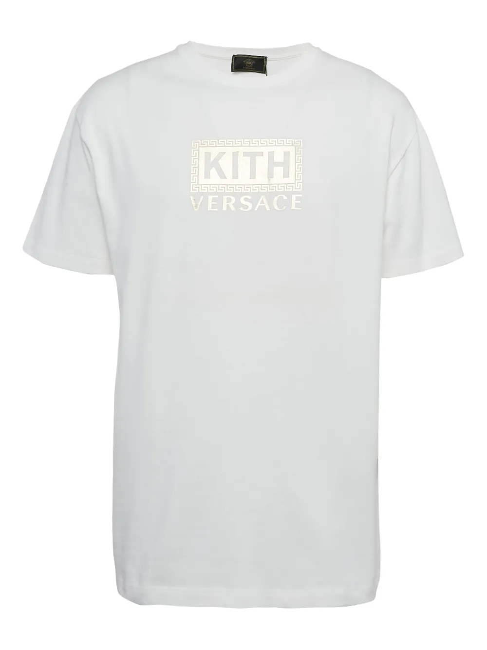Versace Pre-Owned 2018 Greek Key Cotton T-Shirt | White | Image 1