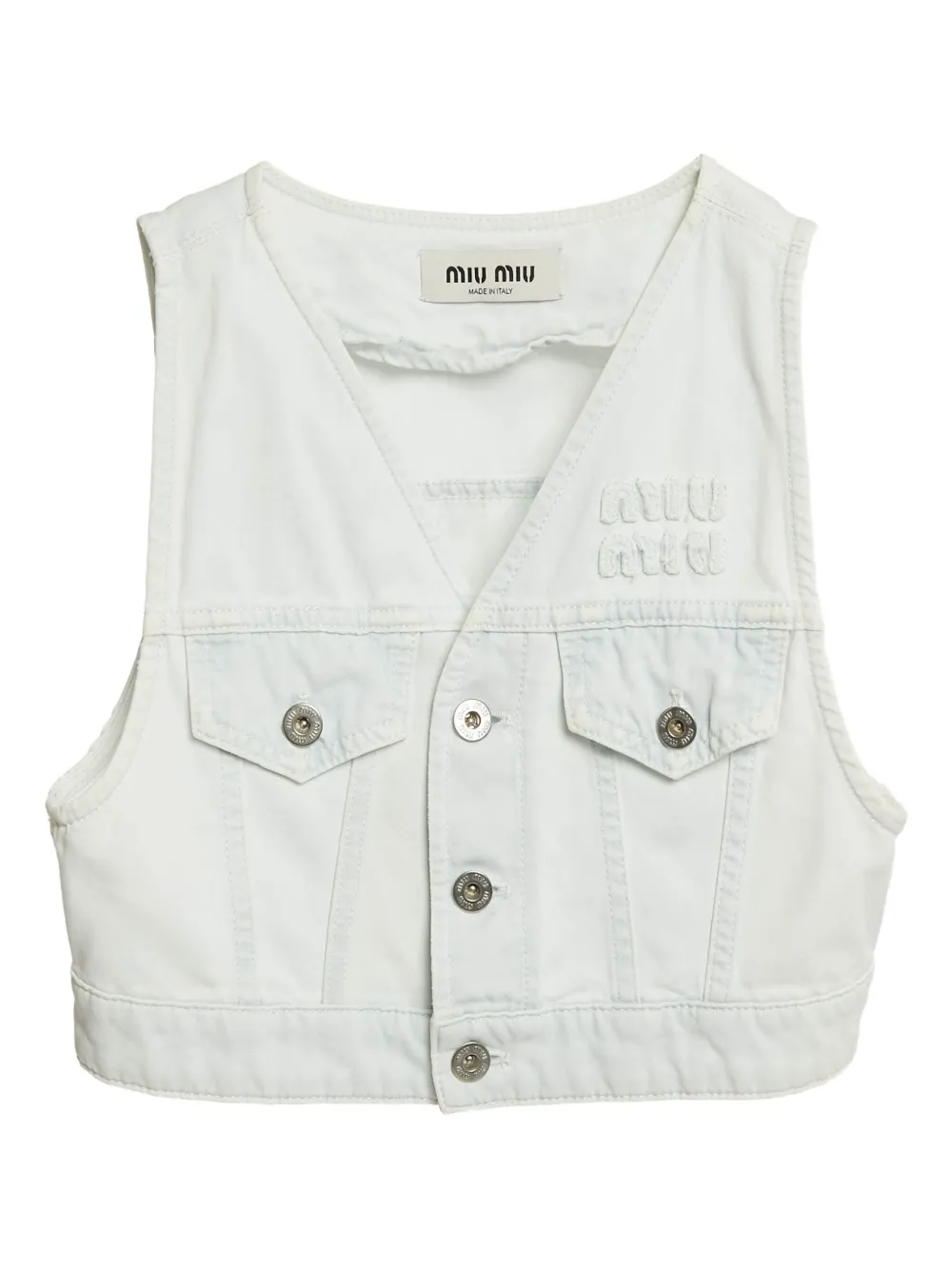 Pre-owned Miu Miu Denim Cropped Vest