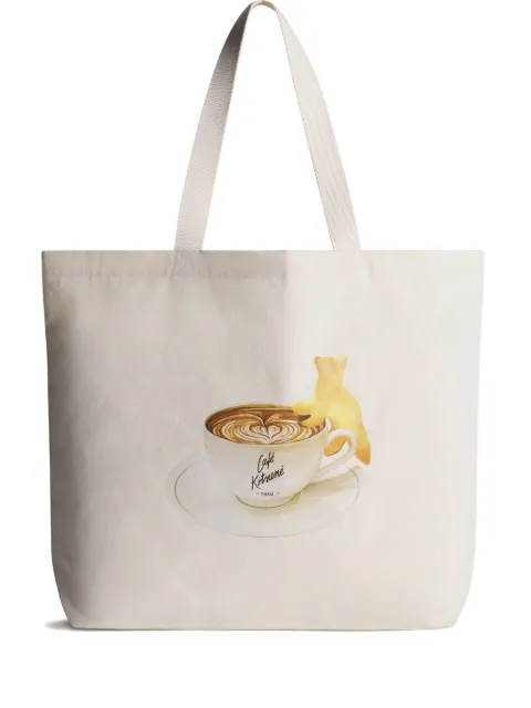 CAFÉ KITSUNÉ sac cabas à imprimé graphique