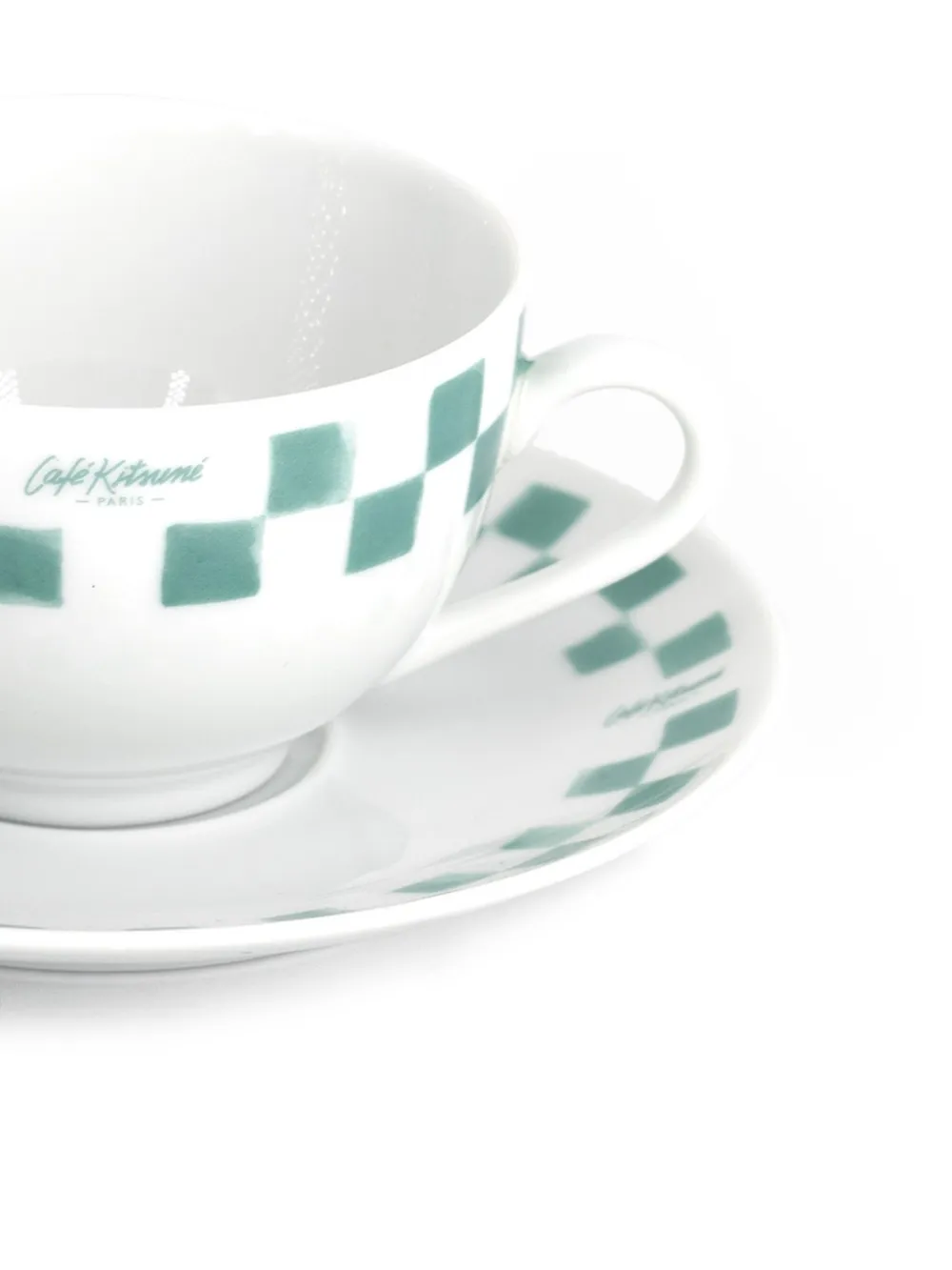 CAFÉ KITSUNÉ checked tea cup and saucer set | Tableware | Image 2