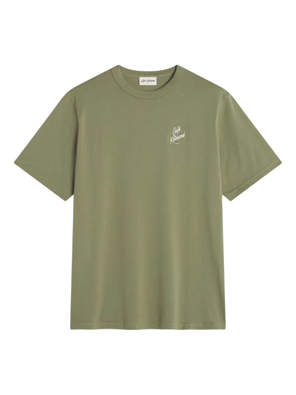 CAFÉ KITSUNÉ logo-embroidered T-shirt | Green | Image 1