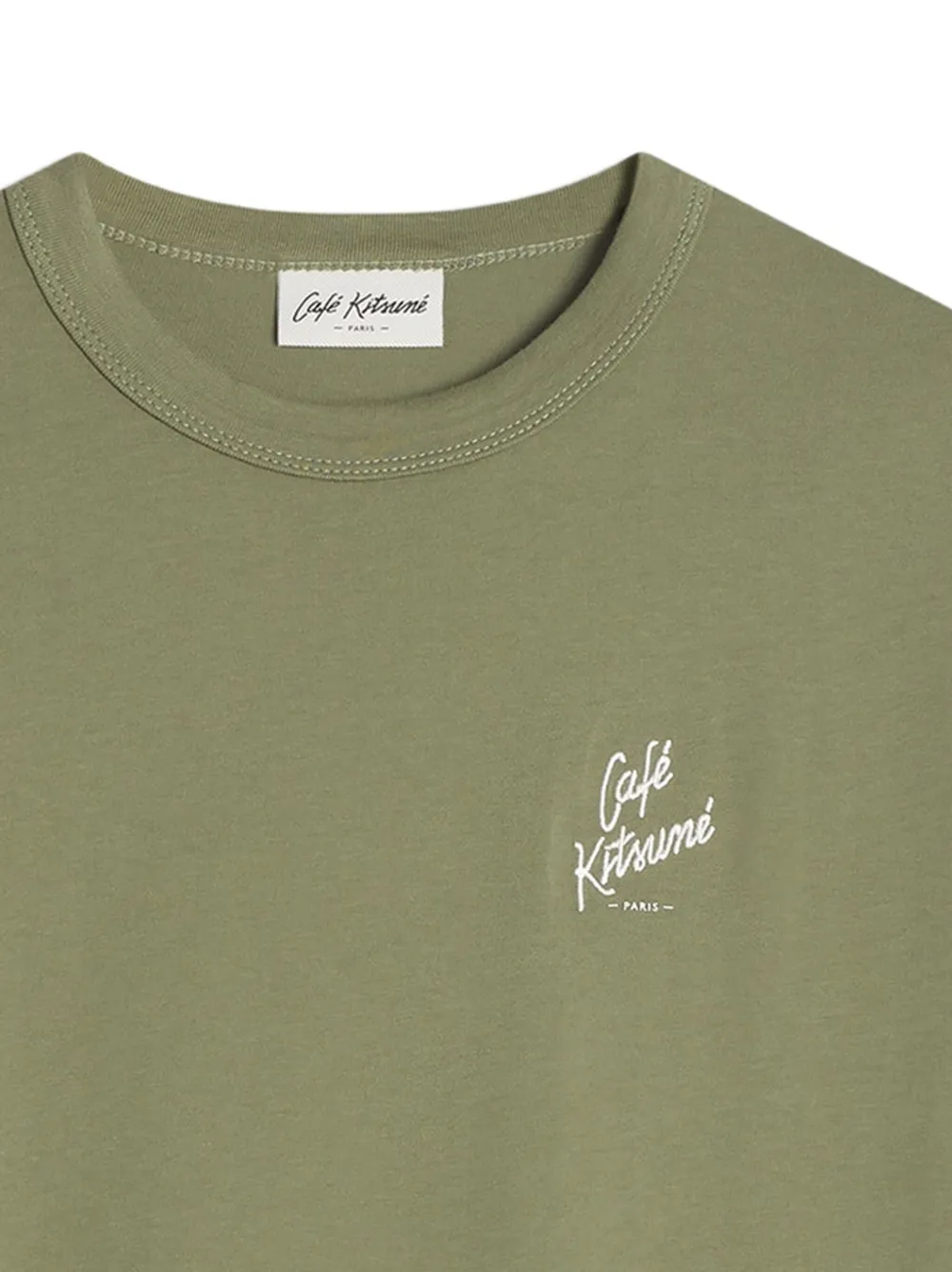 CAFÉ KITSUNÉ T-shirt met geborduurd logo - Groen