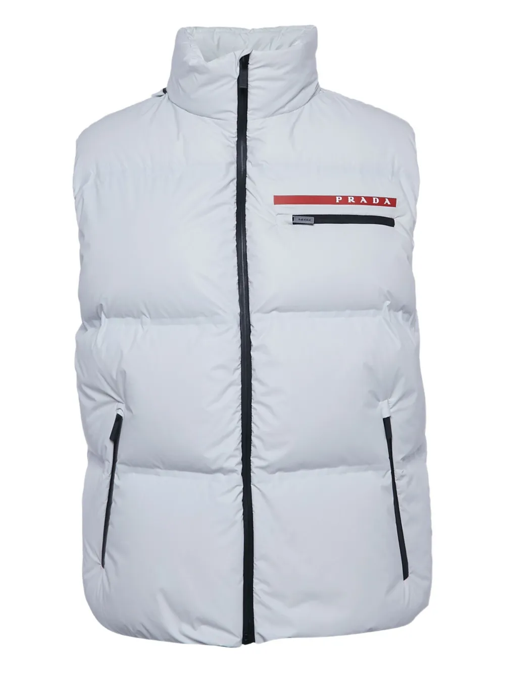 Prada Pre-Owned logo-print puff gilet | Grey | Image 1