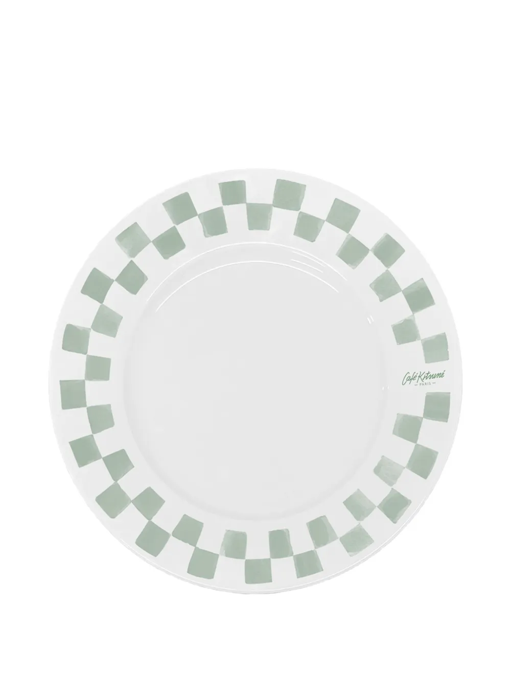 CAFÉ KITSUNÉ checked plate | White | Image 1