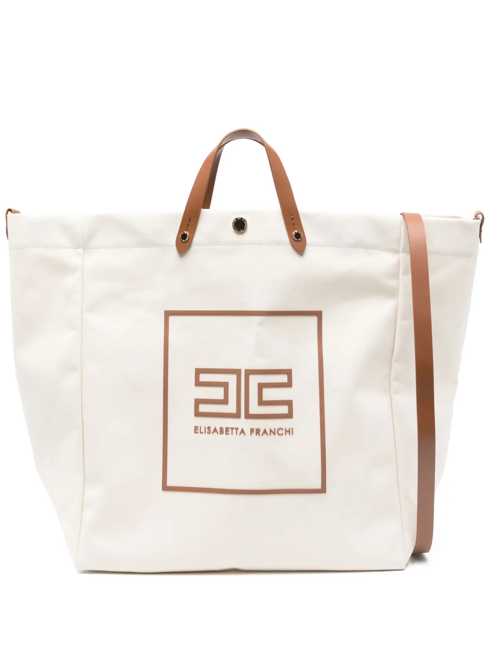 Elisabetta Franchi tote de algodón con logo estampado | neutro | Image 1