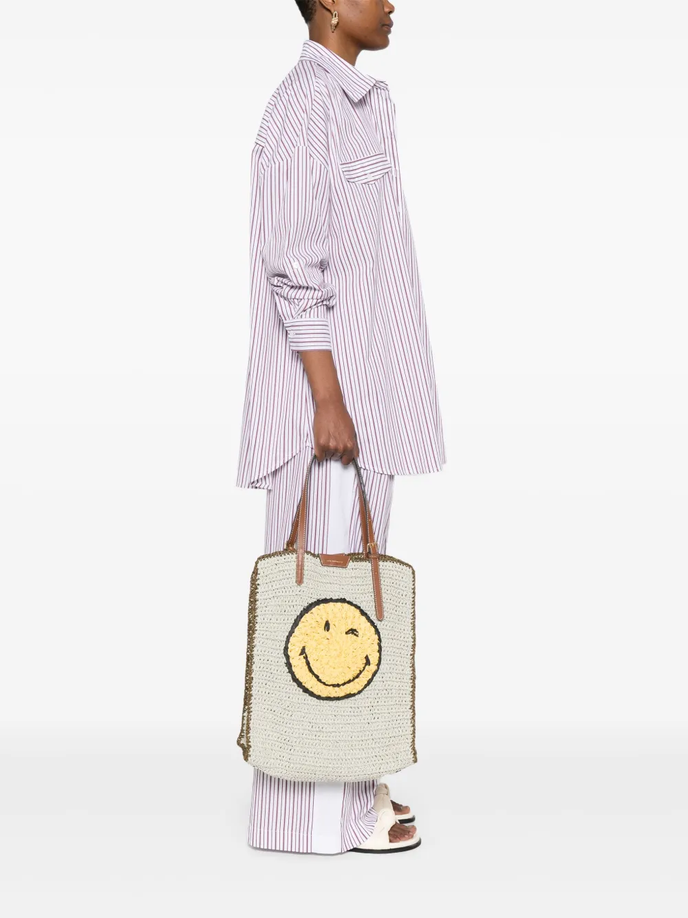 Anya Hindmarch raffia tote bag - Beige