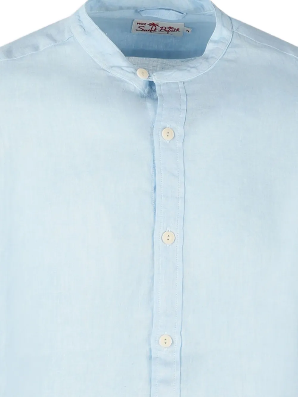 MC2 Saint Barth linen mandarin-collar shirt - Blauw