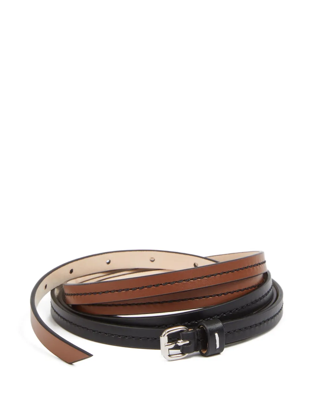 Maison Margiela Omkeerbare leren riem Zwart