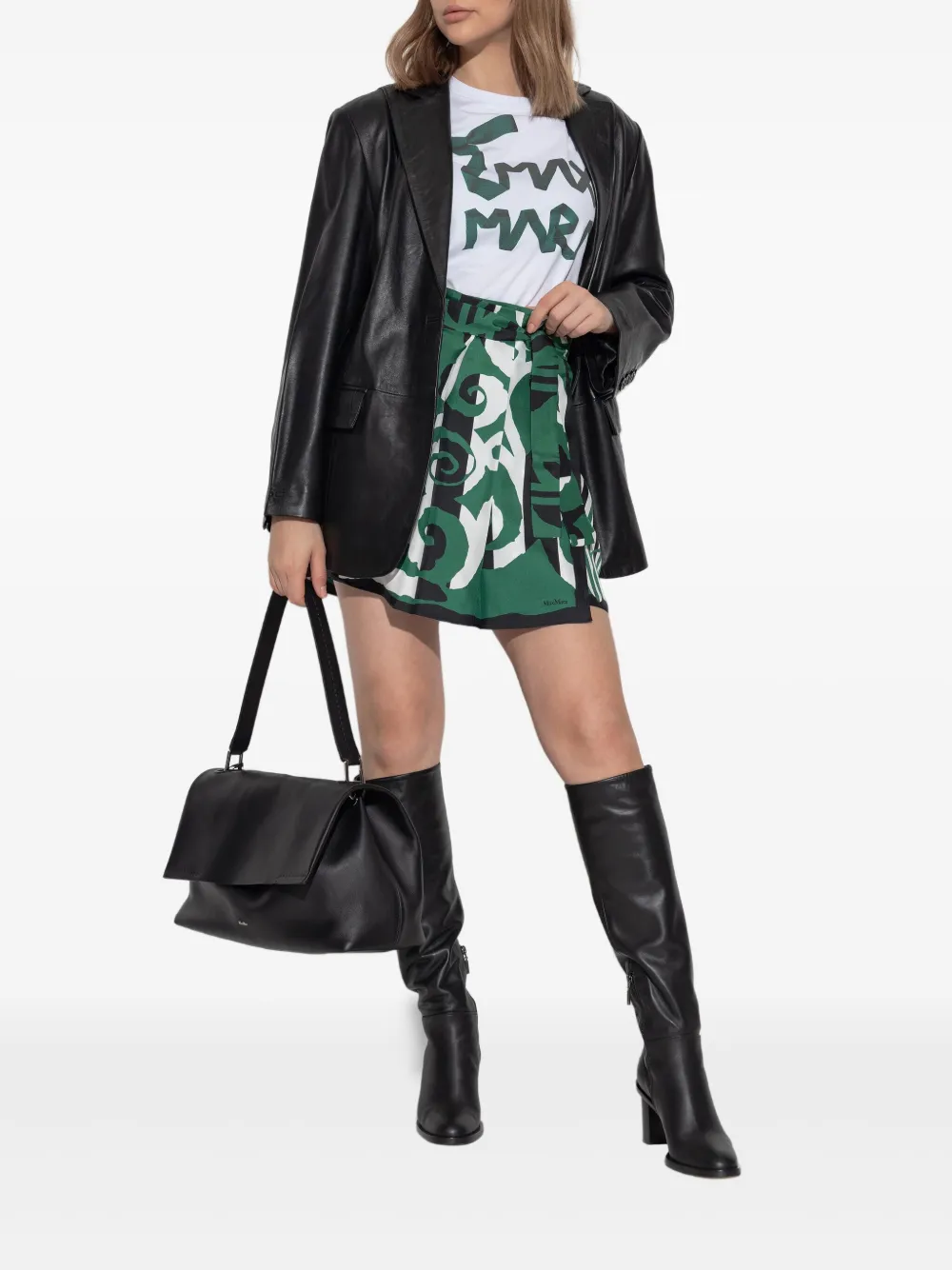 Max Mara Rok met print Groen
