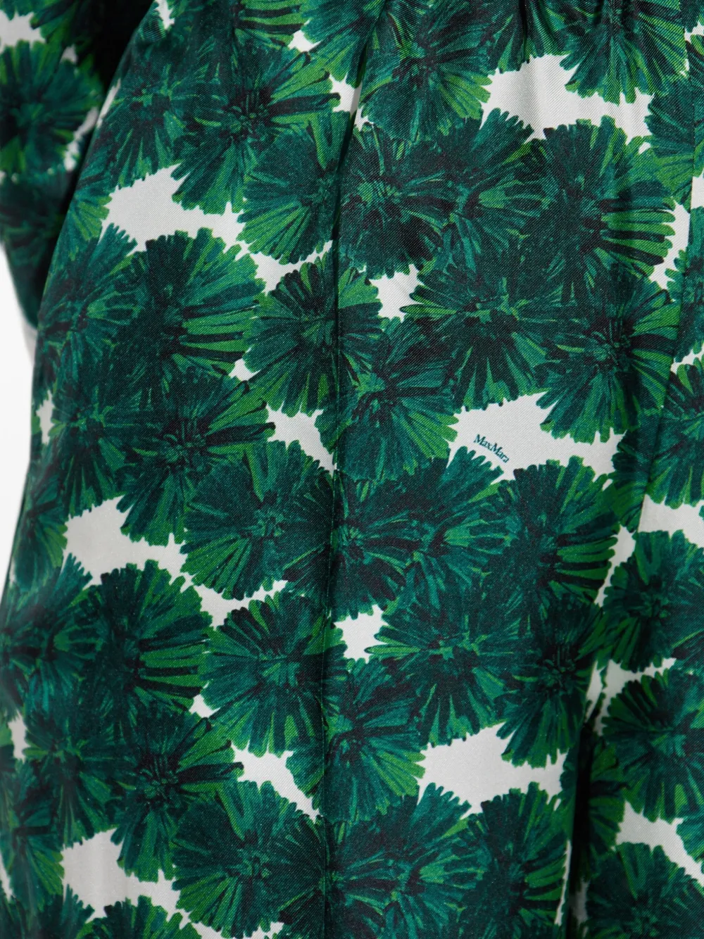 Max Mara Broek met bladerprint Groen