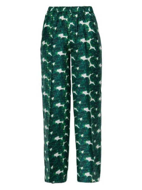Max Mara leaf-print trousers
