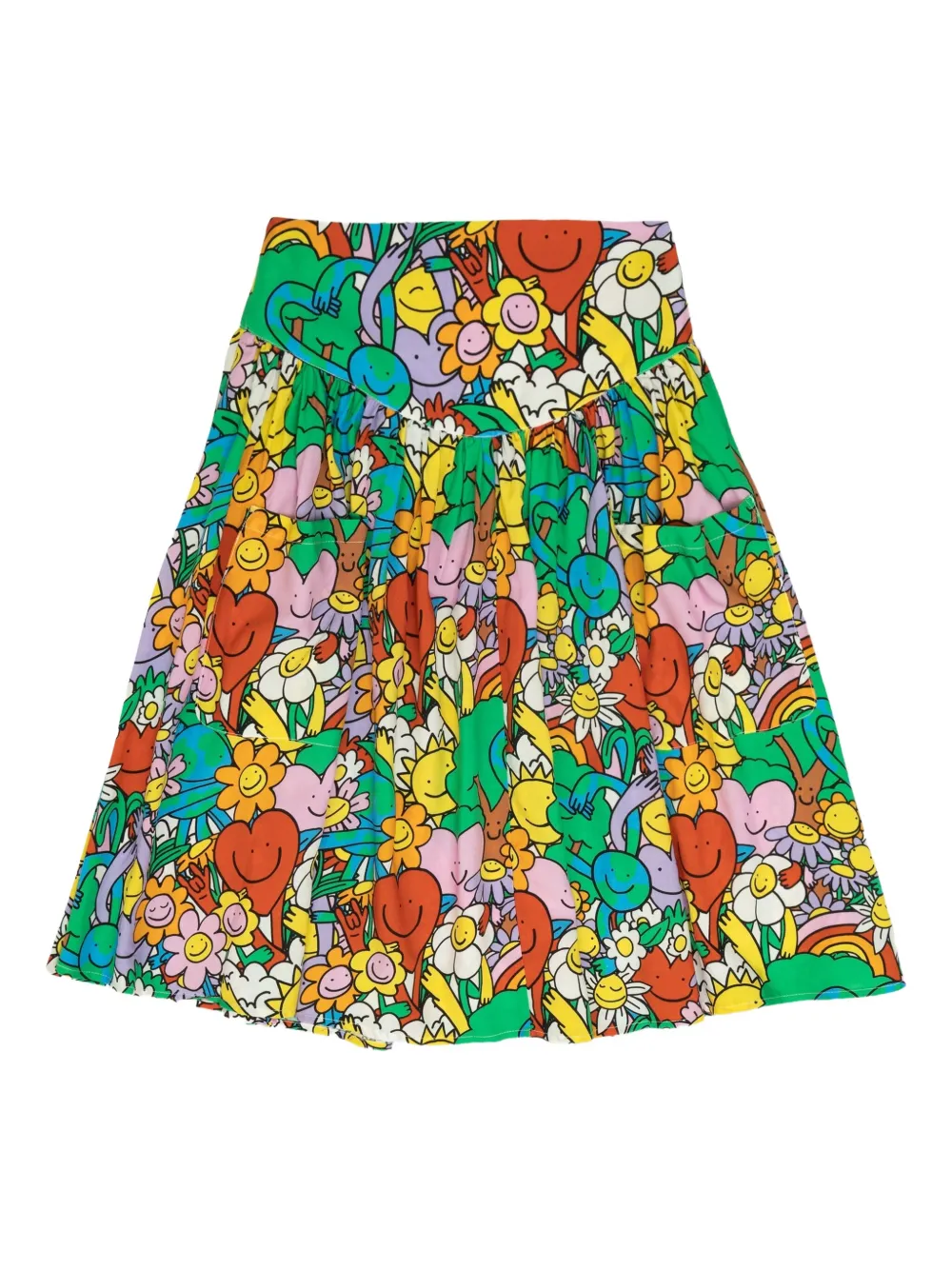 Stella McCartney Kids falda fruncida con estampado gráfico | verde | Image 1