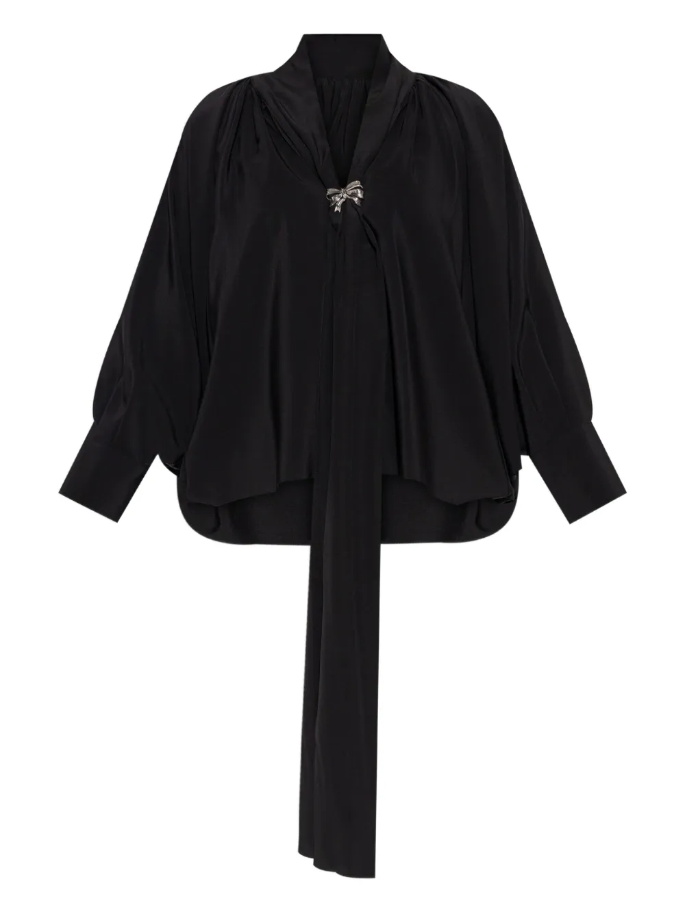 Max Mara Blouse met gestrikte voorkant Zwart
