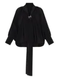 Max Mara tie-front silk blouse - Black