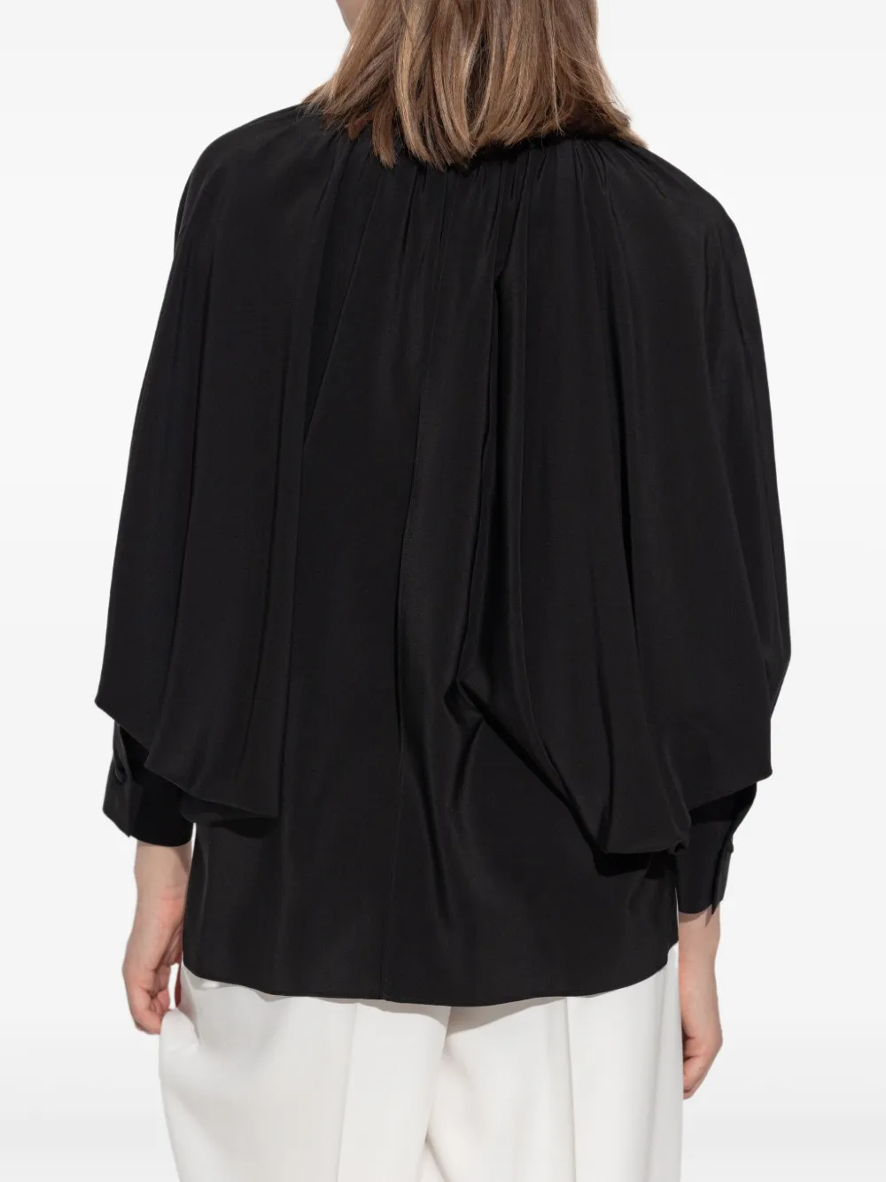 Max Mara Blouse met gestrikte voorkant Zwart