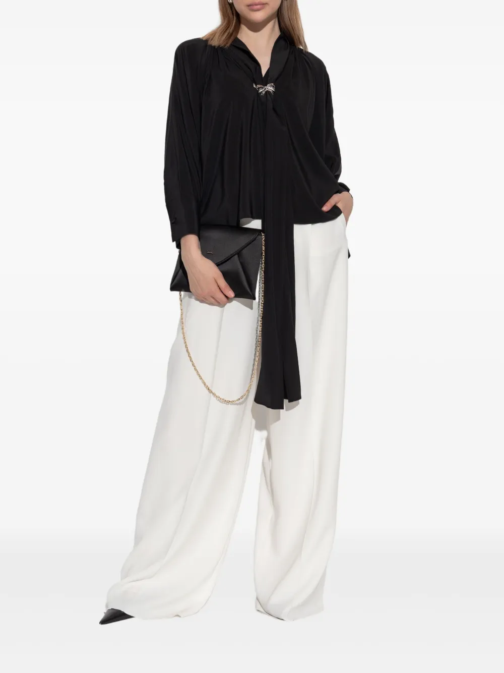 Max Mara blusa de seda con moño en la parte delantera | Blusas | Image 2