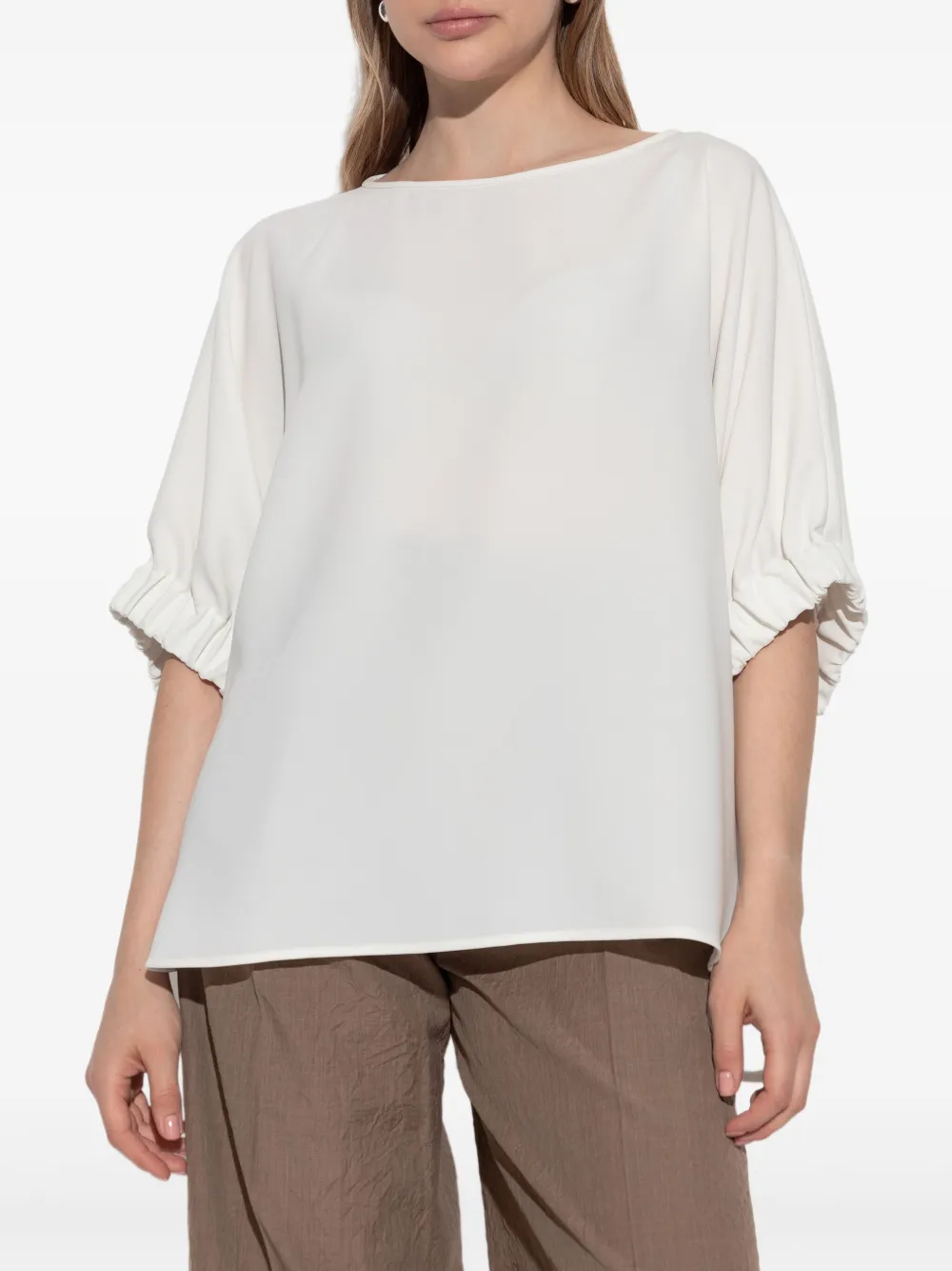 Max Mara T-shirt met pofmouwen Wit