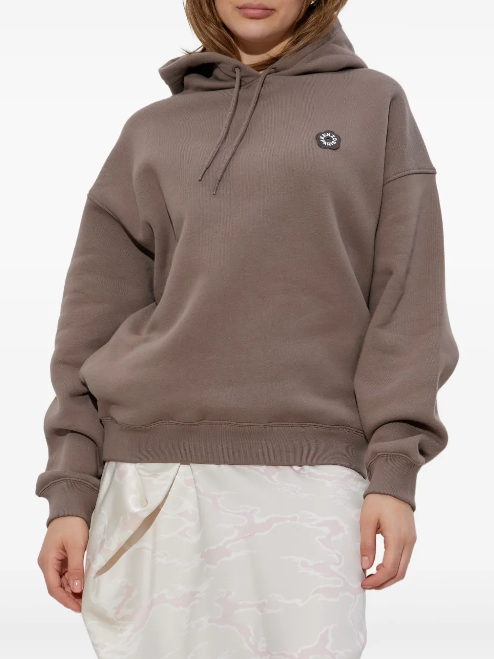 Kenzo Hoodie met geborduurd logo Bruin