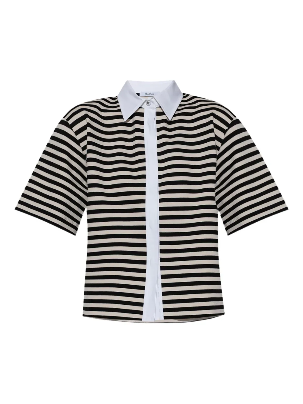 Max Mara Gestreepte blouse met korte mouwen Zwart