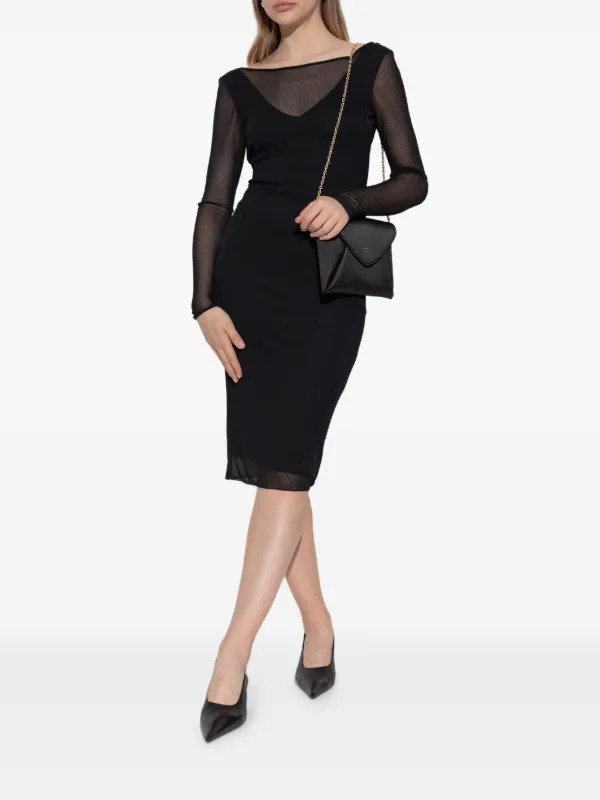 max mara bodycon dresses sheer-sleeved Dress | Black Gown Length:CUSTOM SIZE enhancing piece is finished Bonded Mini Dress in Aqua Green Satin Maxi Dress