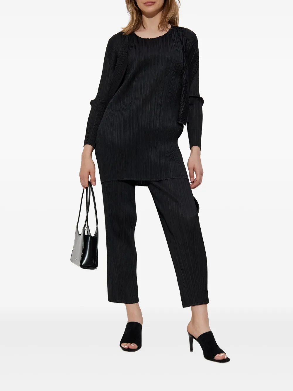 Pleats Please Issey Miyake Mouwloze jurk - Zwart