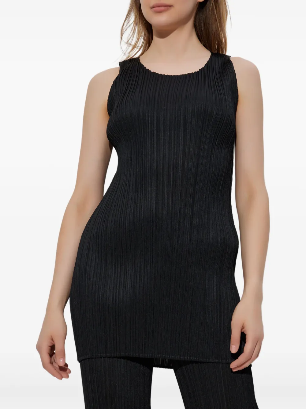 Pleats Please Issey Miyake Geplooide mini-jurk Zwart