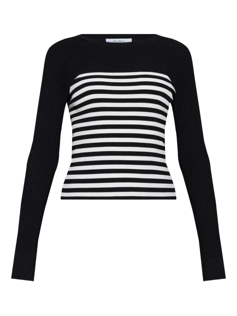 Max Mara ストライプ Tシャツ - ブラック Max Mara ストライプ Tシャツ - ブラック