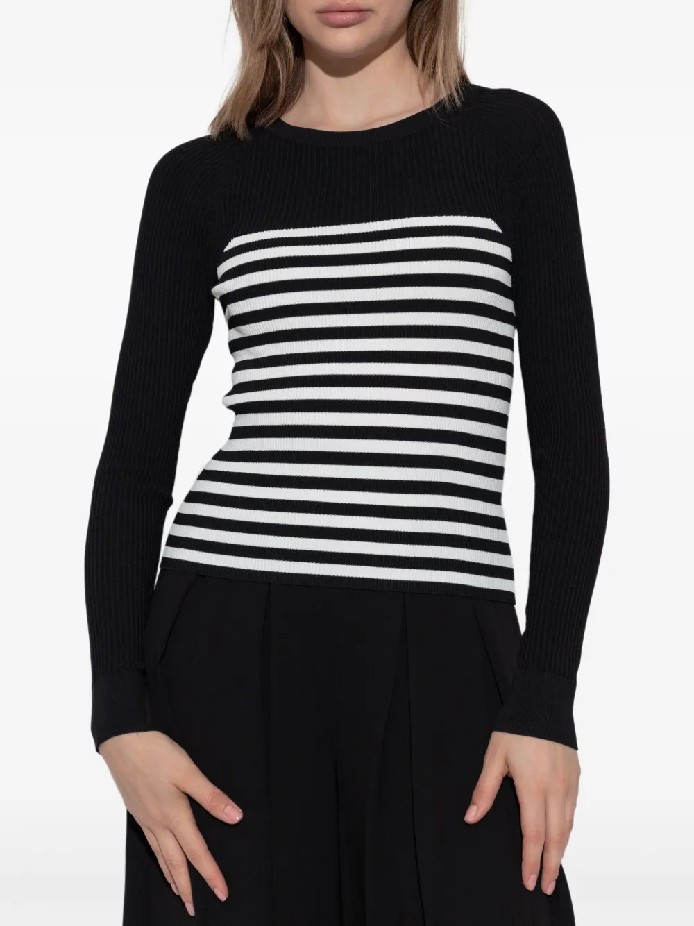 Max Mara Gestreept T-shirt Zwart