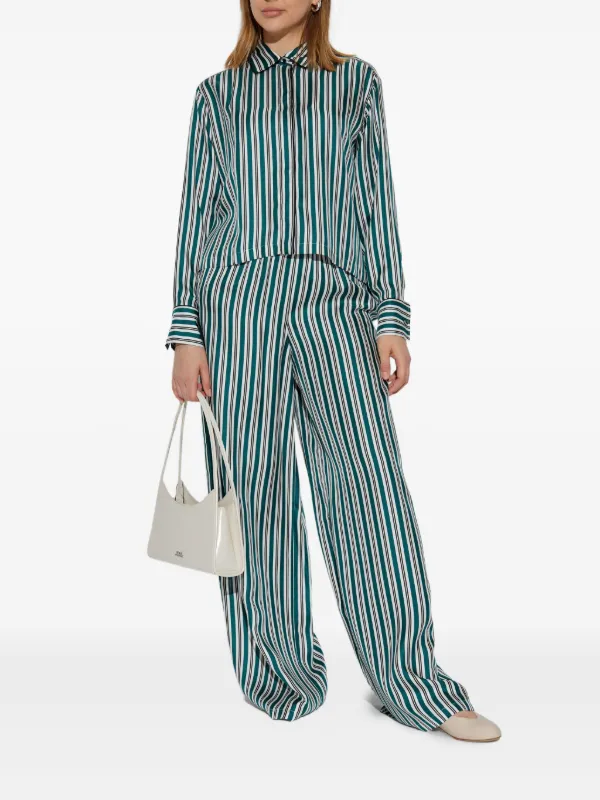 Max Mara Ladino Striped Trousers | Green | FARFETCH