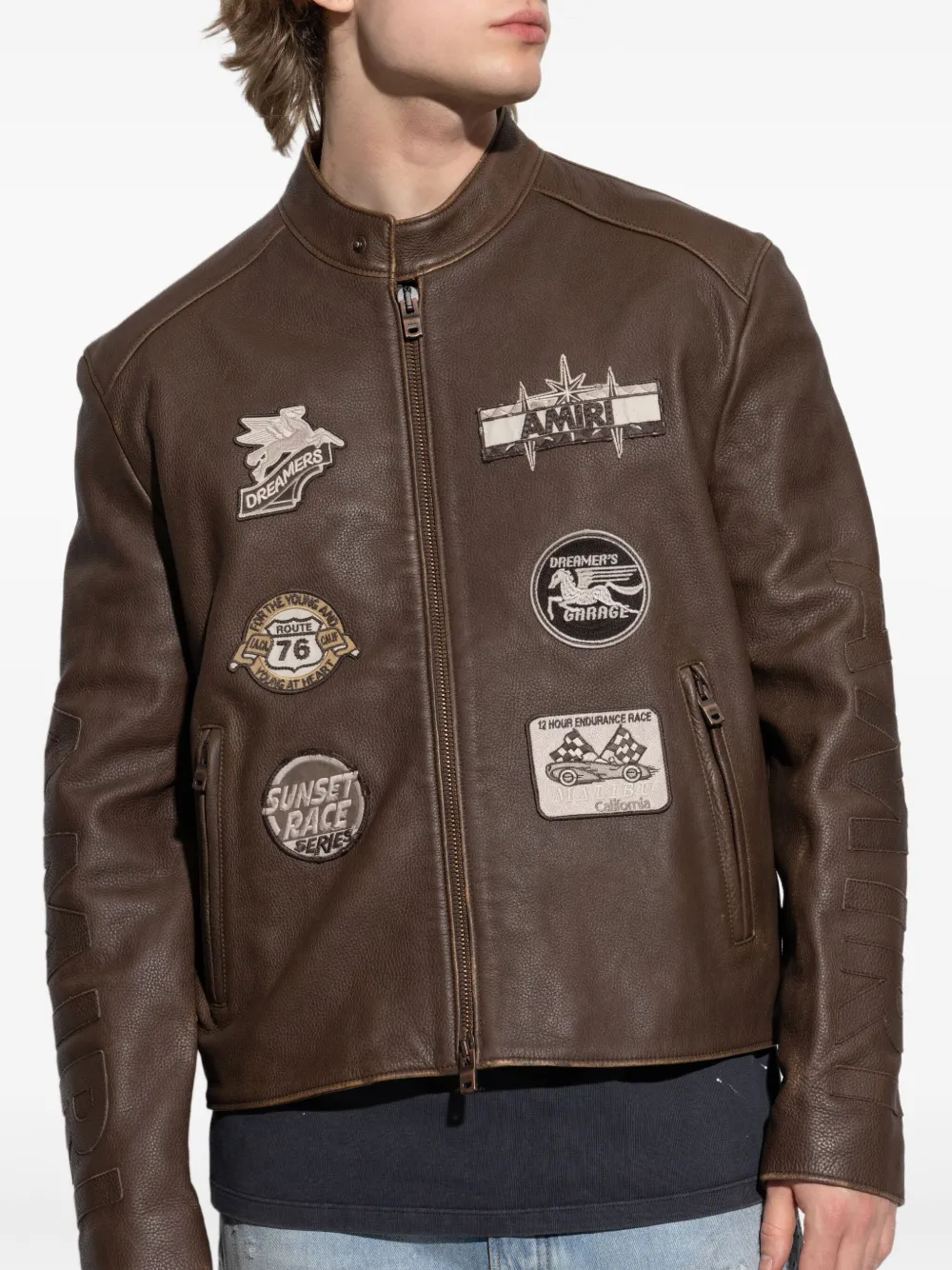 AMIRI patch-detail leather jacket | Leather Jackets | Image 2