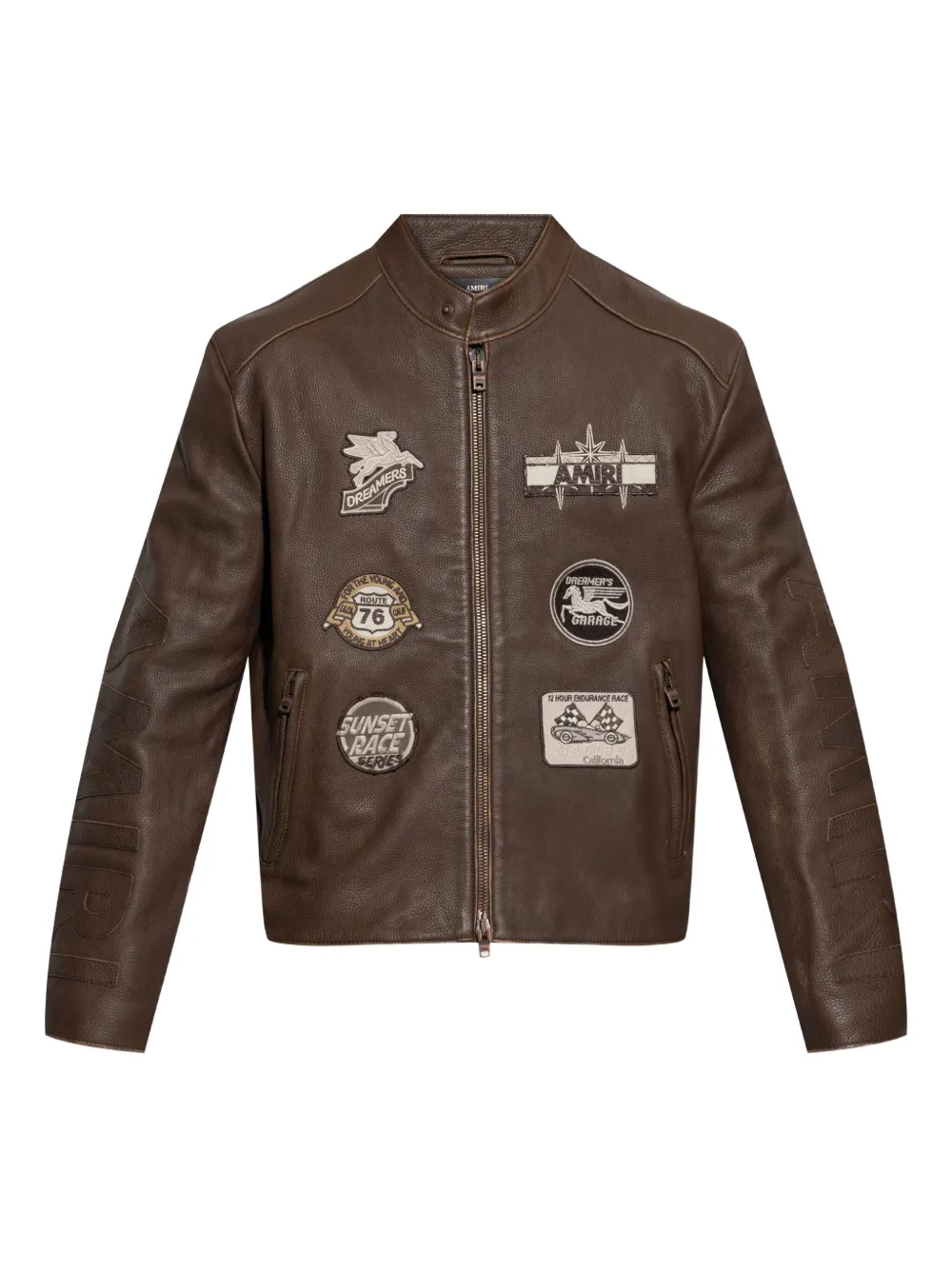 AMIRI patch-detail leather jacket | Brown | Image 1