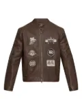 AMIRI patch-detail leather jacket - Brown