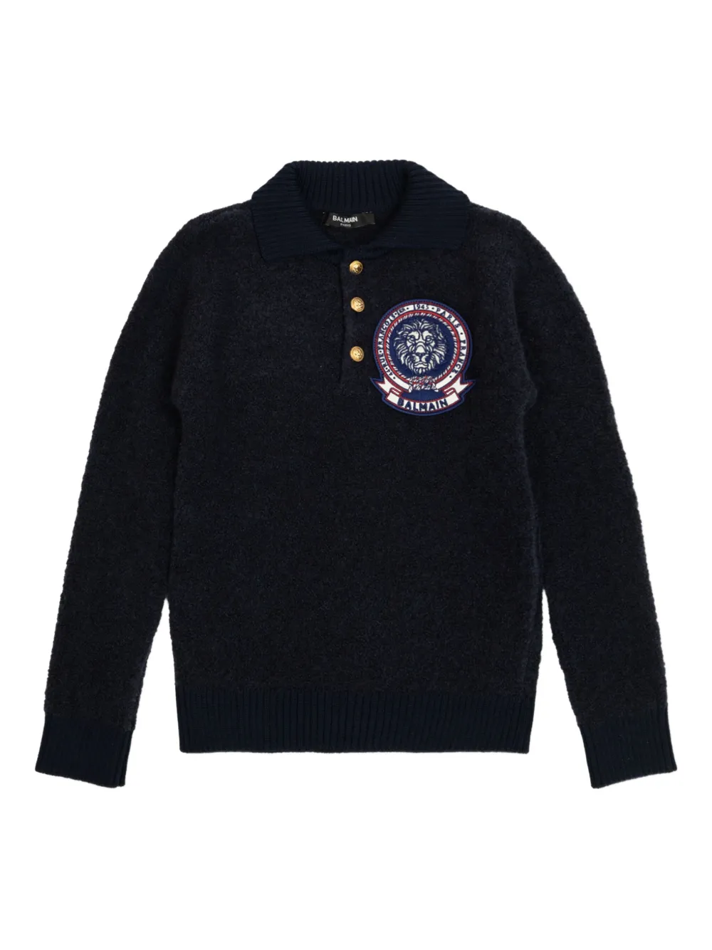 Balmain Kids Gebreid poloshirt Blauw