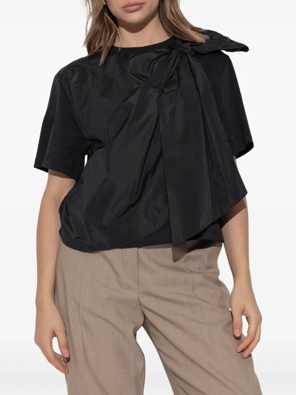 Max Mara Top met strikdetail Zwart