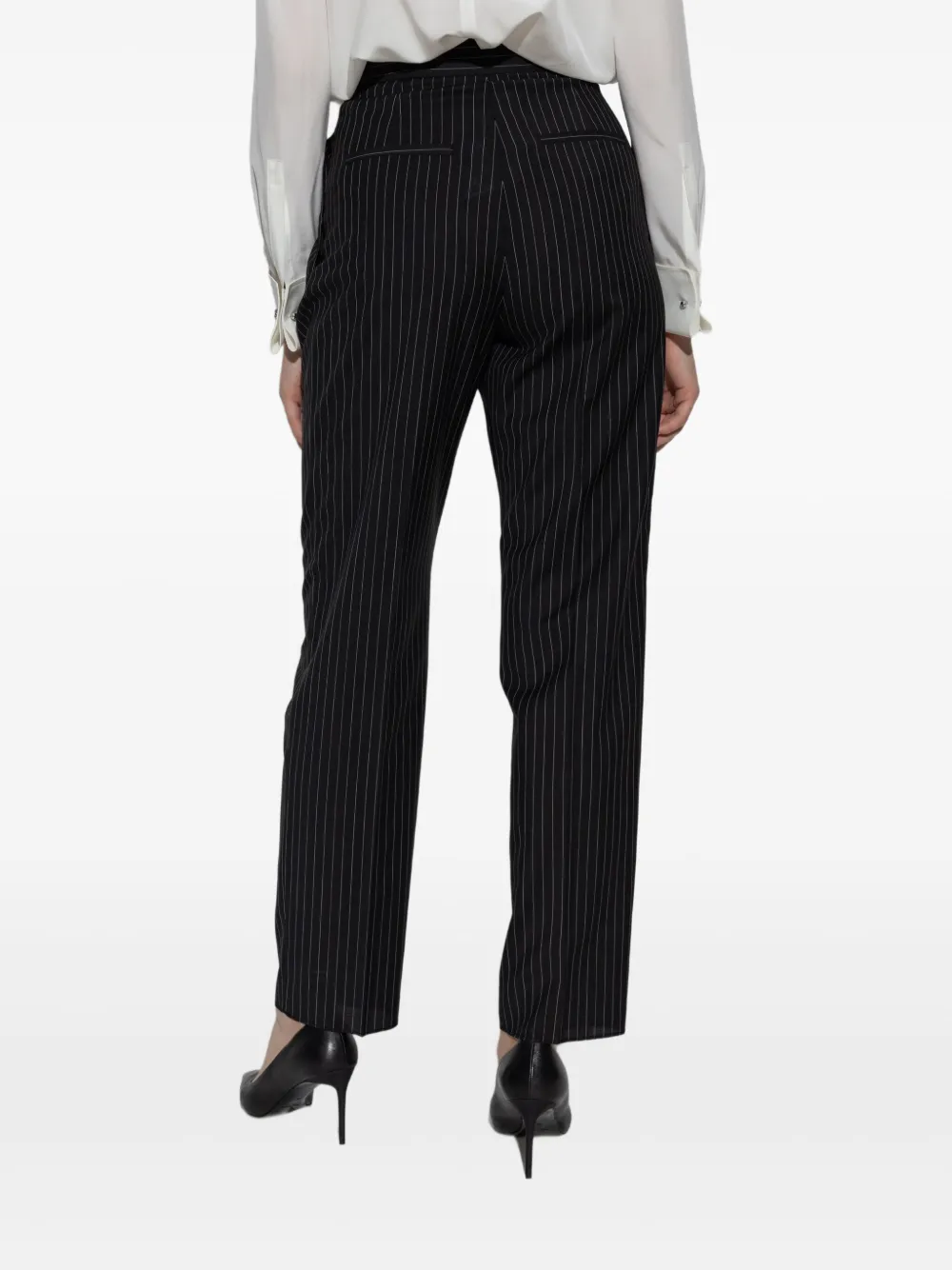 Max Mara Wollen broek met krijtstreep Zwart
