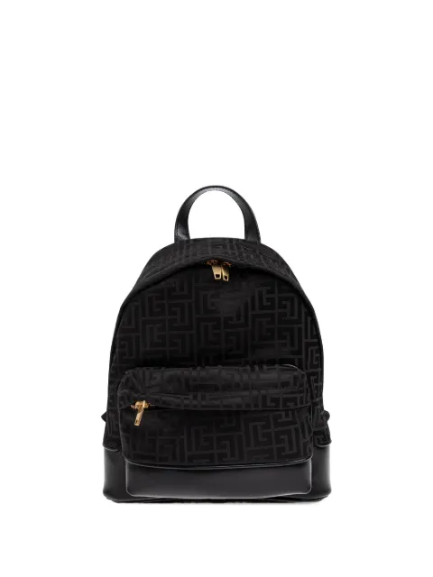 Balmain Kids monogram-jacquard backpack