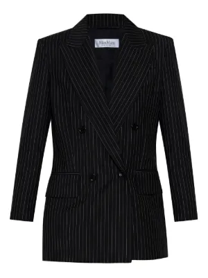 Max Mara ストライプ ダブルジャケット | ブラック | FARFETCH JP