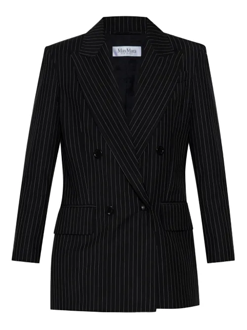 Blazer croisé à fines rayures - Max Mara - Modalova