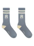 AMIRI striped logo socks - Blue