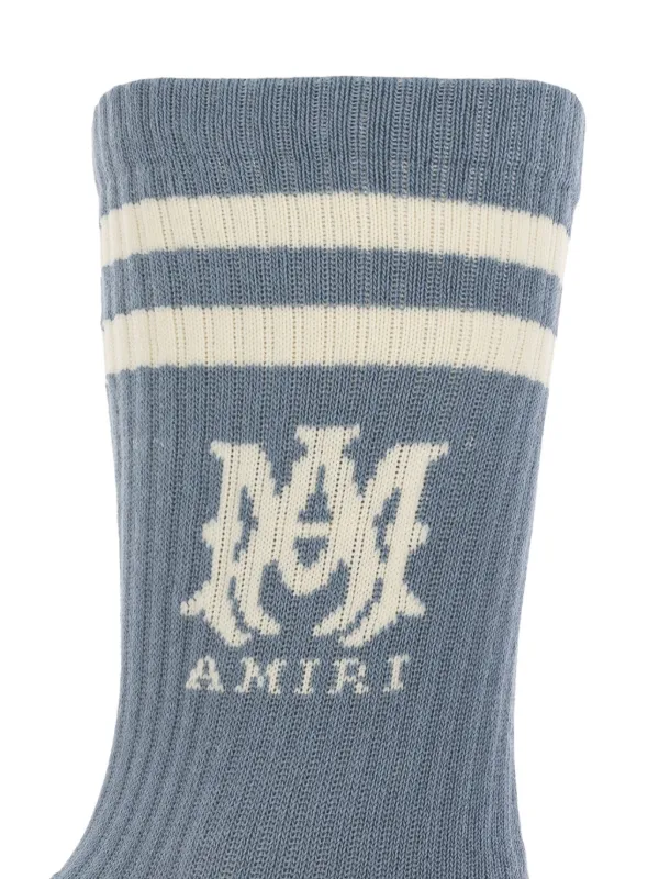 AMIRI ストライプ ロゴ ソックス AMIRI ストライプ 靴下 | ブルー