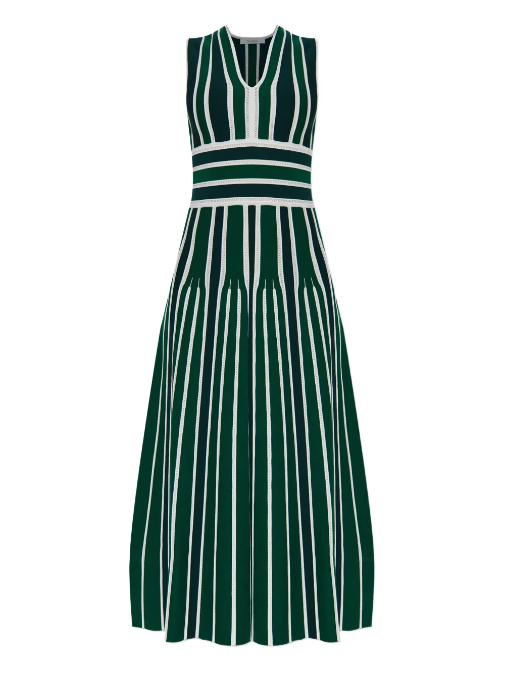 Max Mara Gestreepte jurk Groen