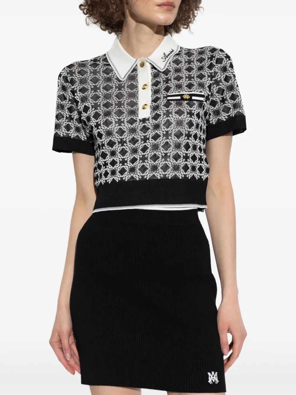 AMIRI Gebreide polotop Zwart