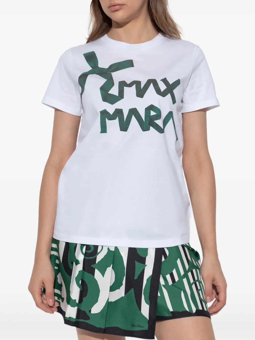 Max Mara Calcio T-shirt met logoprint Wit