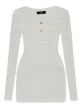 AMIRI open-knit long-sleeve dress - White