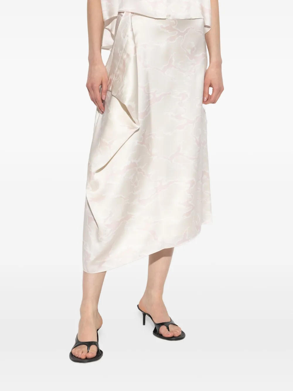 Kenzo Asymmetrische satijnen rok Beige