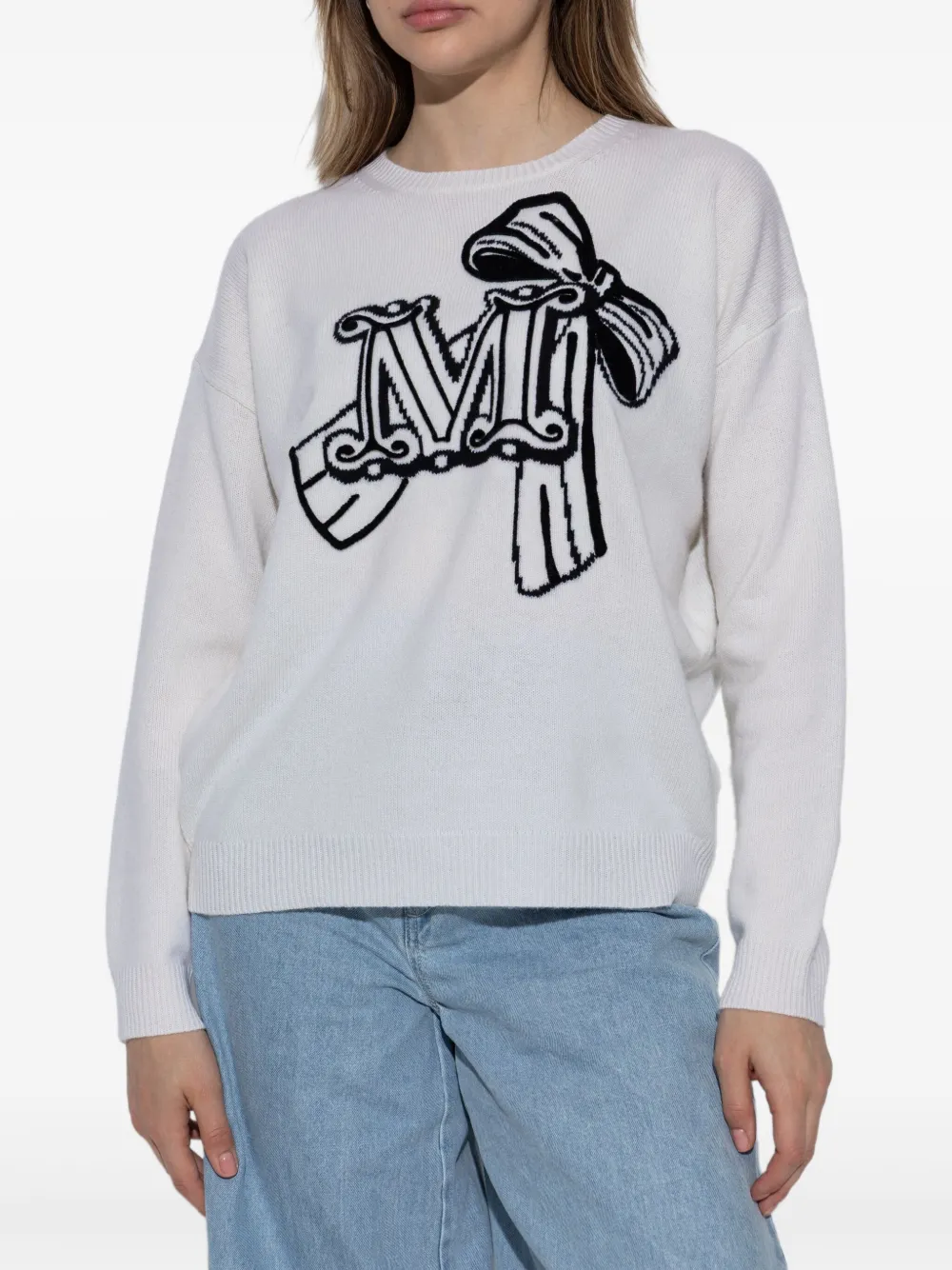 Max Mara Trui met monogram Wit
