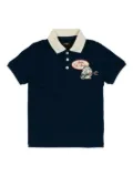AMIRI KIDS contrast-collar polo shirt - Blue