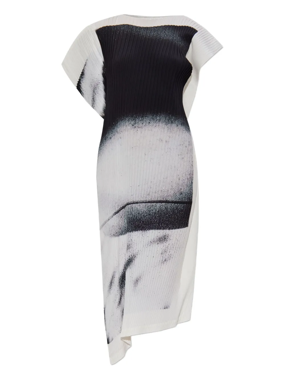 Issey Miyake vestido con estampado gráfico | blanco | Image 1
