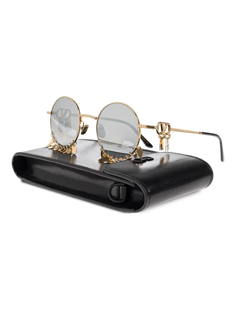 VALENTINO GARAVANI EYEWEAR Zonnebril met rond montuur - Goud